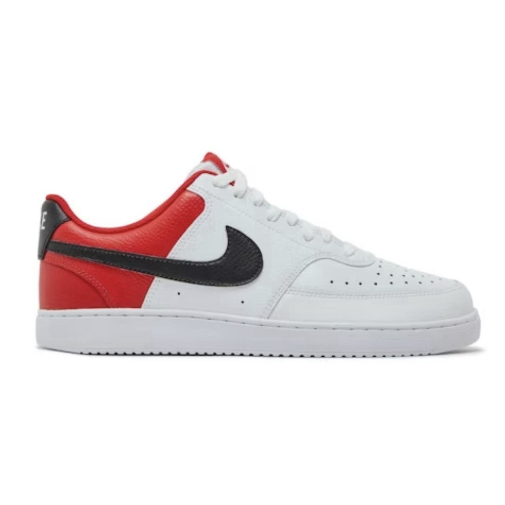 Men's Nike Sz-9 Court Vision Lo White/Black-Red shoes DH0851-100 Worn 1X